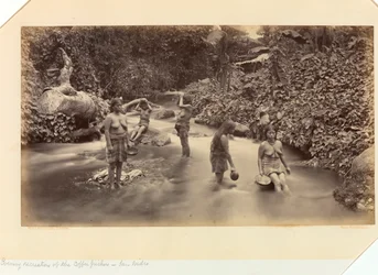 Avondrecreatie van de koffieplukkers, San Isidro, van de Pacifische kust van Midden-Amerika en Mexico; de Isthmus van Panama; Guatemala; en de teelt en verzending van koffie