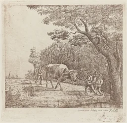 Vier mannen en een stier