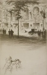 Een stadsplein, illustratie voor 