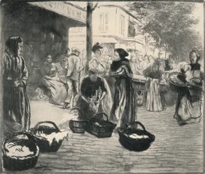 Openluchtmarkt, Avenue de Clichy, 1915