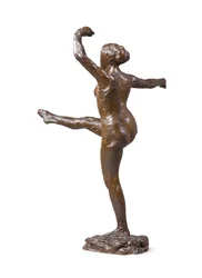 Danser, vierde positie voor, op linkerbeen, derde studie