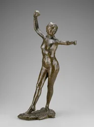 Dancer klaar om te dansen, rechtervoet naar voren, gemodelleerd 1882-1895 gegoten 1919-1921
