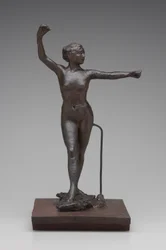 Danseres klaar om te dansen met haar rechtervoet naar voren, 1882-95
