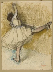 Danseres die zich uitstrekt aan de Bar