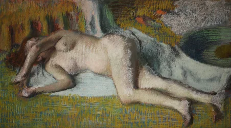 Frans: Après le bain (femme nue couchée)