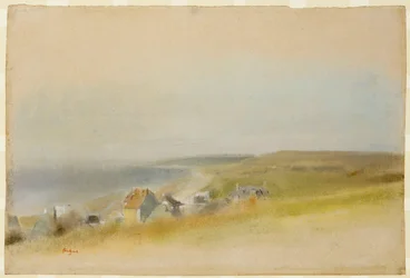 Huizen op de klifrand bij Villers-sur-Mer, 1869
