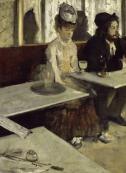 In een café