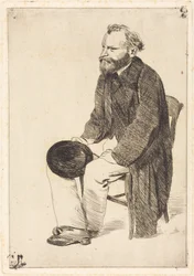Manet zittend, naar links gekeerd (Manet assis, tourné à gauche)