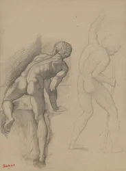 Twee naakte mannen, 1856-57