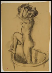 Vrouw Staand in een Badkuip, ca.1890-92