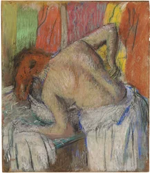 Vrouw die haar rug wast, c.1895