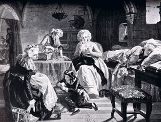 Lodewijk XVI en zijn familie in het Château du Temple, uit 