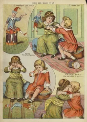 Kussen en goedmaken (chromolitho)