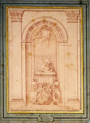 Een studie voor het grafmonument van kardinaal de Fleury