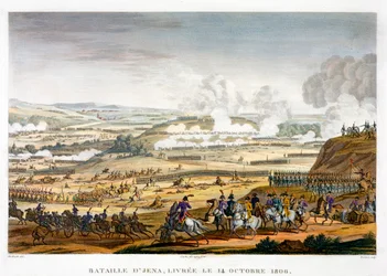 De slag bij Jena, Duitsland, 14 oktober 1806