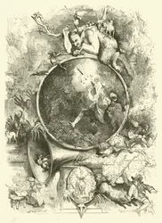 Sint Hubertus, patroonheilige van jagers (gravure)