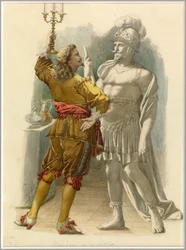 Portret van Dom Juan en het standbeeld, c.1870 (aquarel)