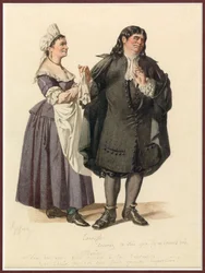 Portret van Dorine en Tartuffe, c.1870 (aquarel)