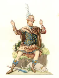 Franse heer in antiek kostuum