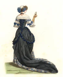 Franse vrouw in stadskleding, Franse adel