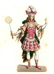 Lodewijk XIV van Frankrijk, de zonnekoning, in danskostuum