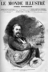 Portret van Chester Alan Arthur (1830-1886), president van de Verenigde Staten. Gravure door Edmond Morin. Een van 