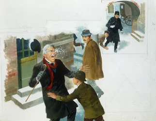 Een sneeuwbal, uit Hart, door Edmondo De Amicis, tekening