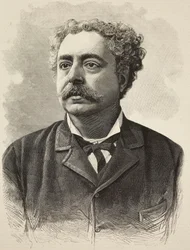 Portret van Edmondo De Amicis (1846-1908), Italiaanse auteur, gravure door E Mancastroppa van foto door Schemboche uit L