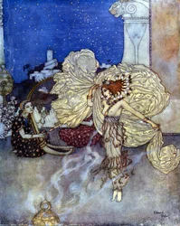 Prinses Salome, Joodse prinses. Illustratie door Edmund (Edmond) Dulac (1882-1953)