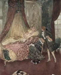 De schone slaapster: Prins Charmant ontdekt het slapende meisje
