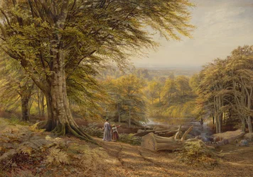 De houtskoolbranders nabij Weybridge, Surrey, 1870