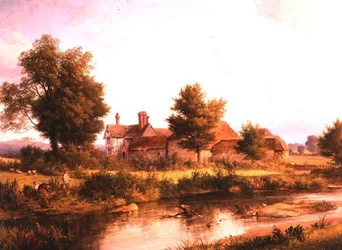 Uitzicht op Unstead House, nabij Bramley