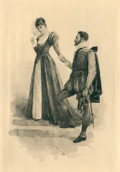 Voor Elizabethaanse liederen ter ere van liefde en schoonheid (litho)
