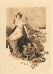 Voor Elizabethaanse liederen ter ere van liefde en schoonheid (litho)