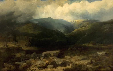 Hertenjacht in de Hooglanden, een stille schot, 1860