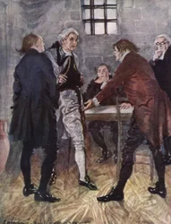Illustratie voor The Vicar of Wakefield door Oliver Goldsmith (kleur litho)