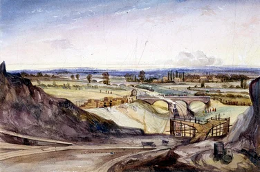 Algemeen uitzicht op Hampstead, Londen, 1837