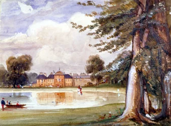 Uitzicht op Kensington Palace, Kensington, Londen, ca. 1840