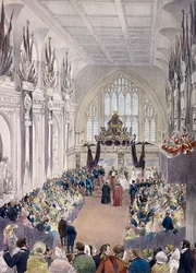 Napoleon III en keizerin Eugenie in Guildhall, Londen