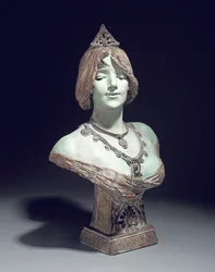 Buste gemodelleerd als Sarah Bernhardt, Exposition Universelle, Parijs