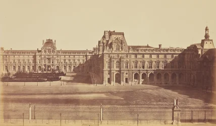 De Cour Napoléon gezien vanaf de Tuilerieën, Louvre, Parijs