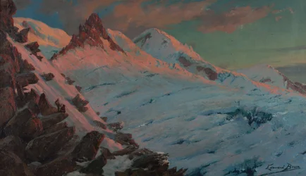 Twee bergbeklimmers arriveren bij Les Grands Mulets (Mont-Blanc massief)