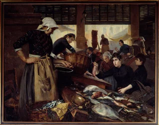 Zicht op de Delacroix Hal. Wandeling naar Marseille vis