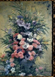 Boeket anemonen Schilderij door Edouard Debat Ponsan (1847-1913). 1888. Tours, Museum voor Schone Kunsten