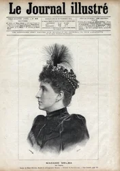 Portret van Nellie Melba (Helen Porter Mitchell, genoemd) (1861-1931), Australische sopraan - Gravure door Navellier in 