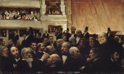 Entracte van een première in de Comédie-Française, 1885