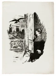 Bij het raam ("Hier gooide ik de luiken open..."), uit De Raaf (Le Corbeau)