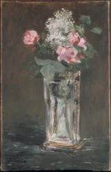 Bloemen in een kristallen vaas