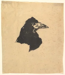 Ontwerp voor de poster en omslag voor De Raaf van Edgar Allan Poe