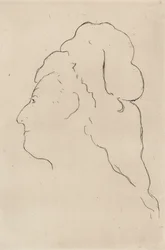 Eva Gonzales, profiel naar links gedraaid, 1870